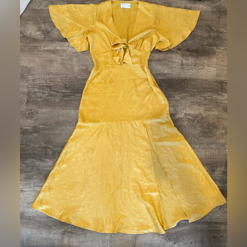 ASOS Yellow Ruffled Tiered Sundress with Flutter Sleeves - Picture 3 of 10
